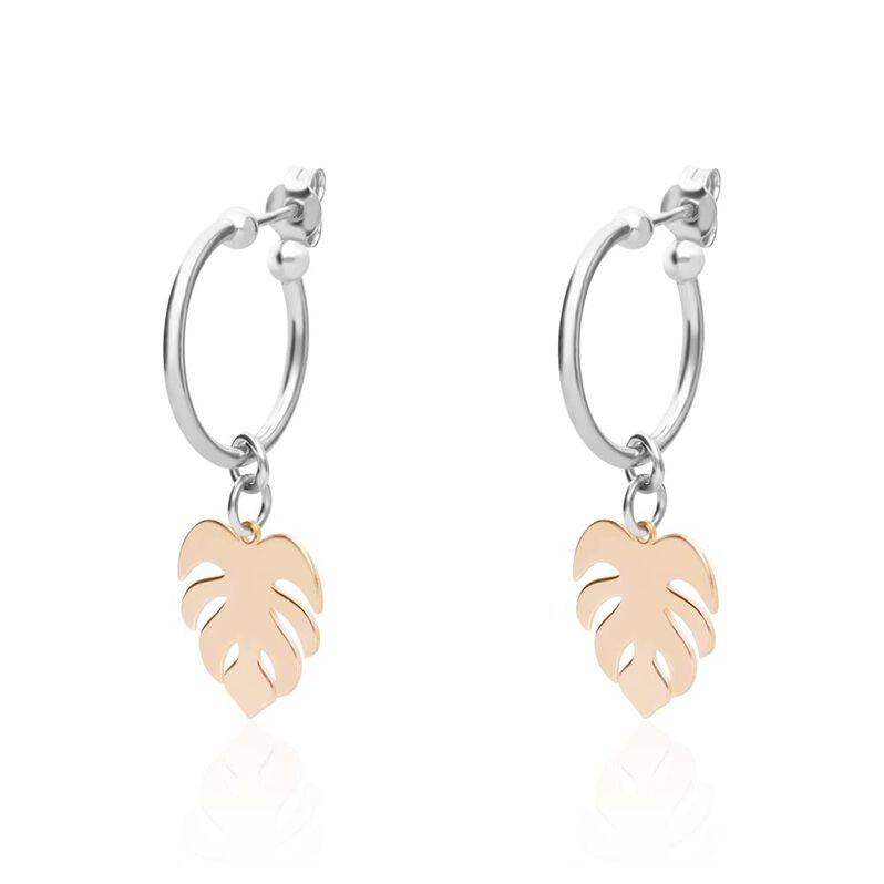 Orecchini a cerchio in argento con pendente palma - Orecchini a Cerchio Donna | Stroili