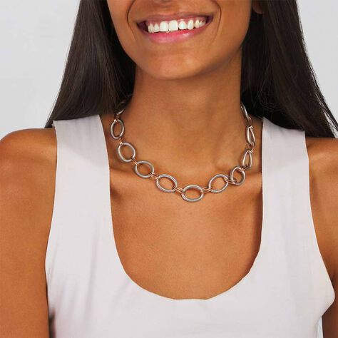 Catena Sunrise Acciaio Bicolore Bianco / Rosa - Collane Catena Donna | Stroili