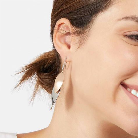 Orecchini Pendenti Sunrise Acciaio Bicolore Bianco / Rosa - Orecchini Pendenti Donna | Stroili