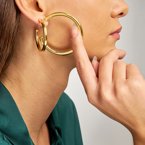 Orecchini A Cerchio Radiance Acciaio Dorato - Orecchini a Cerchio Donna | Stroili