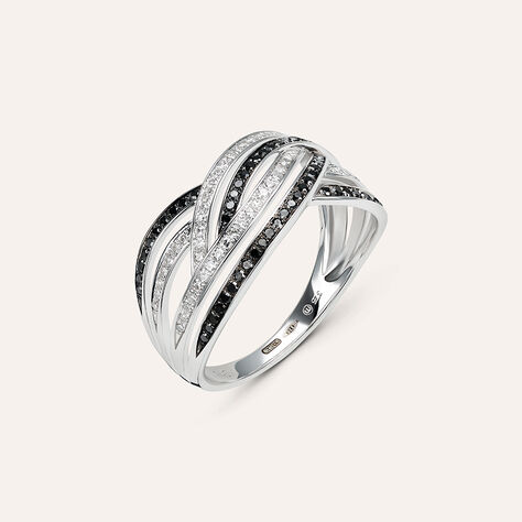 Anello Fascia Sophia Oro Bianco Diamante - Anelli a Fascia Larga Donna | Stroili