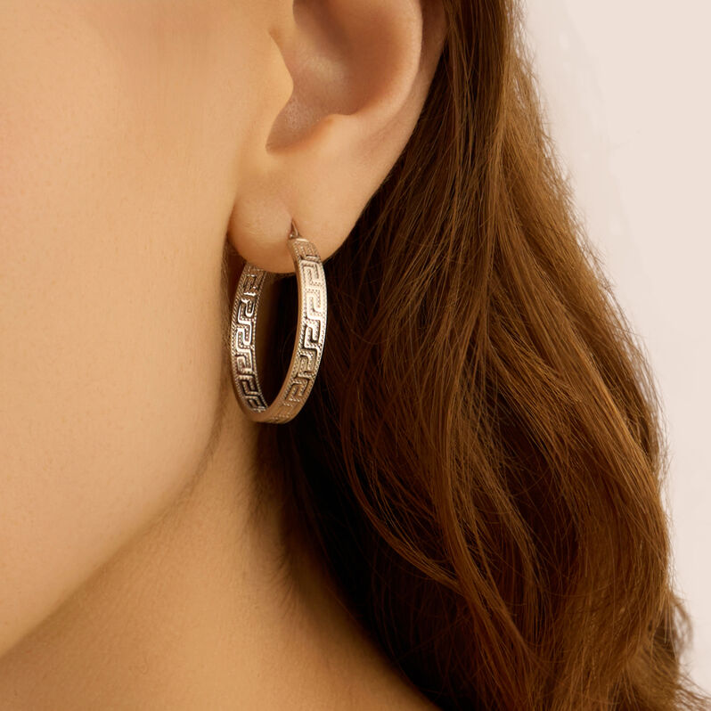 Orecchini A Cerchio Toujours Oro Bianco - Orecchini a Cerchio Donna | Stroili