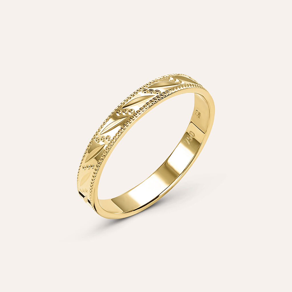 Fede Classica Diamantata 3 mm Oro Giallo
