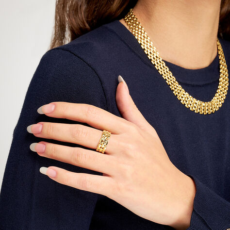 Anello Panther Chain Radiance Acciaio Dorato - Anelli Moderni Donna | Stroili