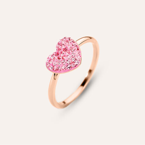 Anello Fantasia Aura Acciaio Rosa Cristallo - Anelli con Pietre Donna | Stroili