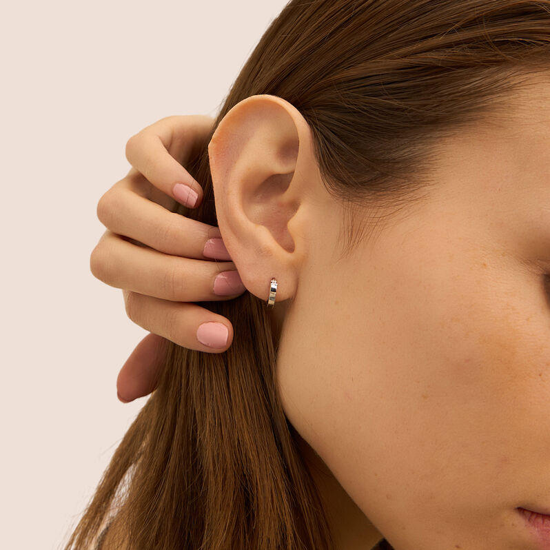 Orecchini A Cerchio Toujours Oro Bianco Cubic Zirconia - Orecchini a Cerchio Donna | Stroili