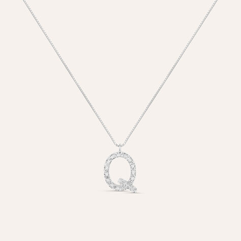Collana Diamond Letters Oro Bianco Diamante - Collane Donna | Stroili
