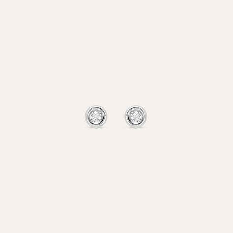 Orecchini Lobo Punto Luce Bon Ton Oro Bianco Cubic Zirconia - Orecchini a Lobo Donna | Stroili