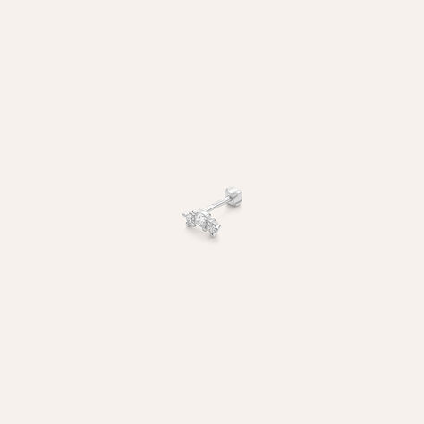 Piercing Orecchio Tragus Helix Conch Ear Shine Oro Bianco Cubic Zirconia - Piercing Orecchio Donna | Stroili
