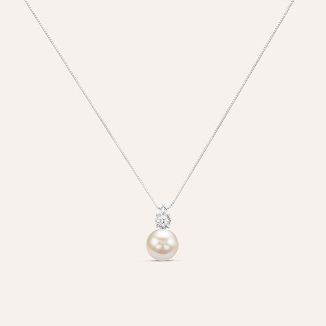 Collana Gold Pearls Oro Bianco Perla D'Acqua Dolce Diamante - Collane Donna | Stroili