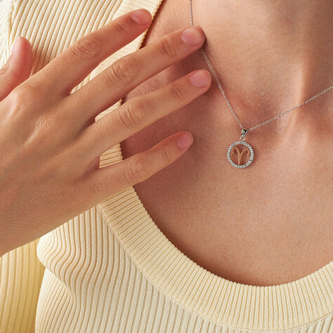 Collana Sunrise Acciaio Bicolore Bianco / Rosa Cubic Zirconia - Collane Donna | Stroili