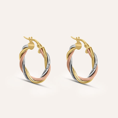 Orecchini A Cerchio Gold Essence Oro Tricolore - Gioielli Donna | Stroili