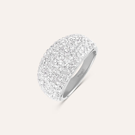 Anello Fascia Aura Acciaio Cristallo - Anelli a Fascia Larga Donna | Stroili