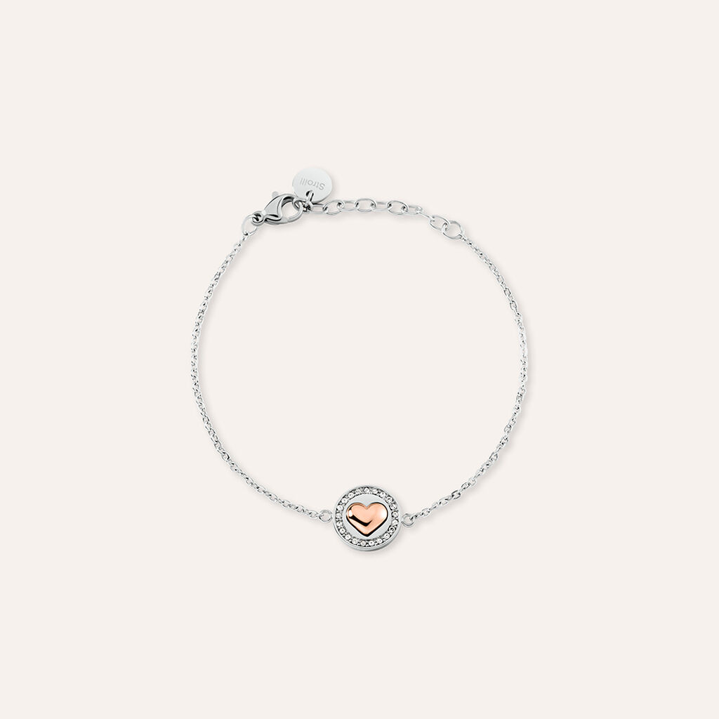 Bracciale Sunrise Acciaio Rosa Cristallo