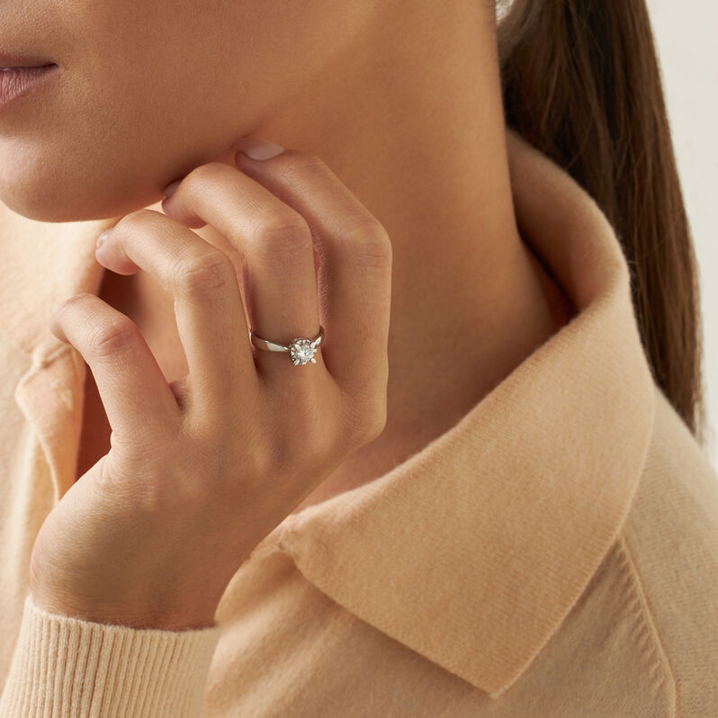 Anello Solitario Diamazing Oro Bianco Diamante - Anelli con Pietre Donna | Stroili