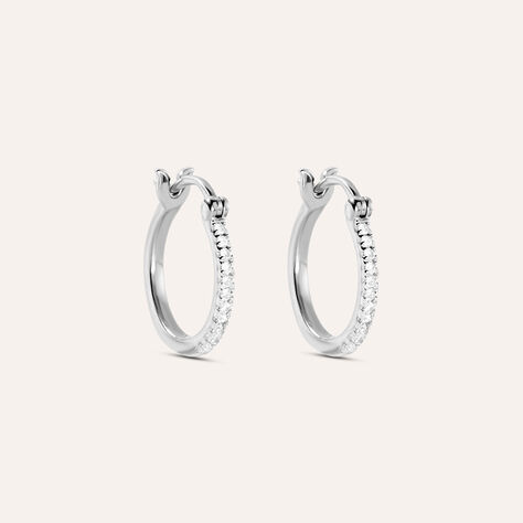Orecchini A Cerchio Grace Oro Bianco Diamante - Orecchini a Cerchio Donna | Stroili