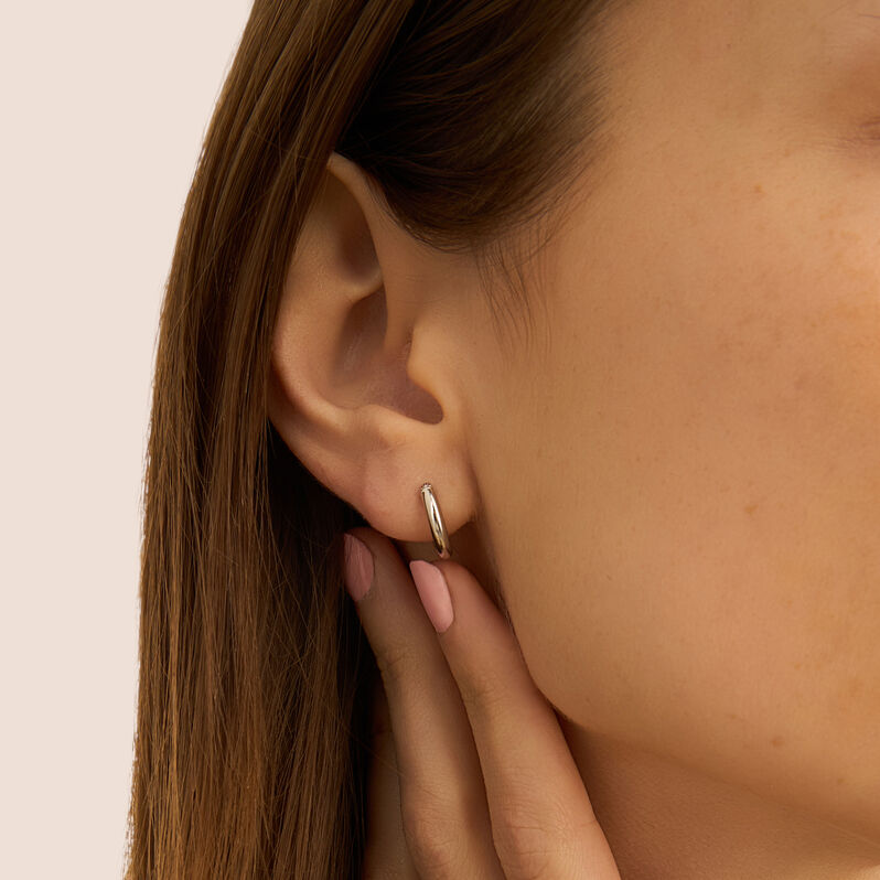 Orecchini A Cerchio Toujours Oro Bianco Cubic Zirconia - Orecchini a Cerchio Donna | Stroili