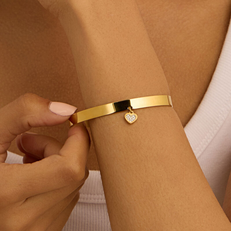 Bangle Radiance Acciaio Dorato Cristallo - Bracciali Rigidi Donna | Stroili