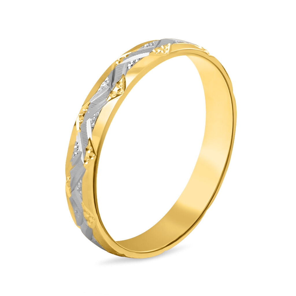 Fede Classica Diamantata 3 mm Oro Bicolore