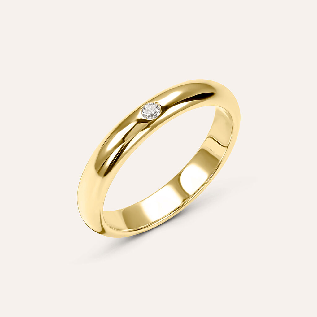 Fede Classica Leggera 3.6 mm Oro Giallo Diamante