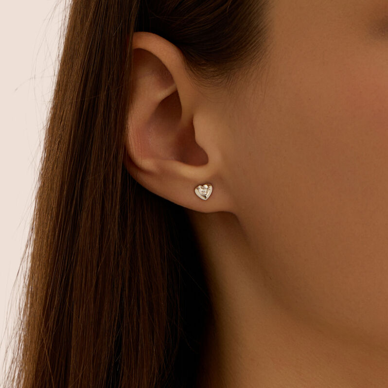 Orecchini Lobo Bon Ton Oro Bianco Cubic Zirconia - Orecchini a Lobo Donna | Stroili
