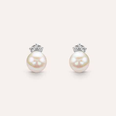 Orecchini Lobo Gold Pearls Oro Bianco Perla D'Acqua Dolce Diamante - Gioielli Donna | Stroili